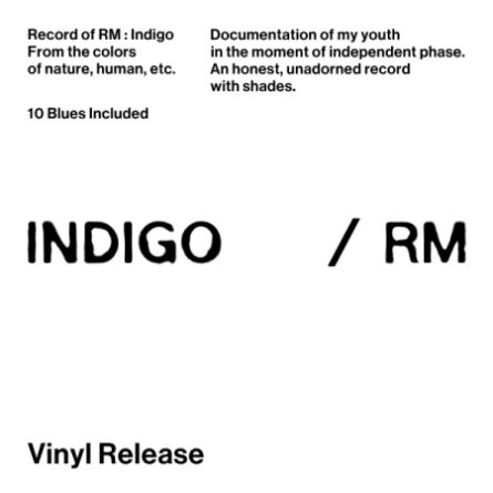 [Vinyl] RM (BTS) - Indigo [LP]