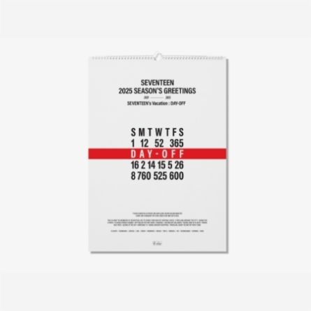 SEVENTEEN - DAY-OFF - 2025 Wall Calendar