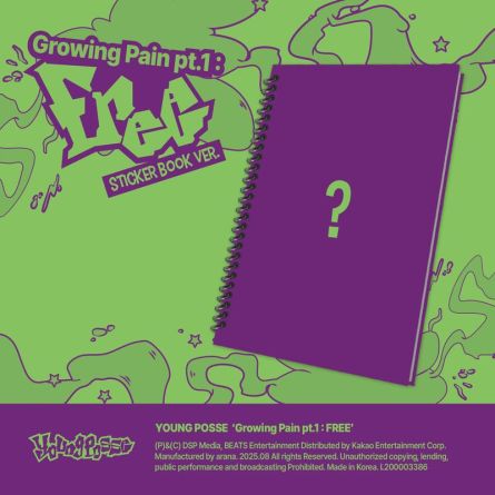 YOUNG POSSE - Growing Pain pt.1 : FREE - EP Album Vol.4 (Sticker Book Ver.)