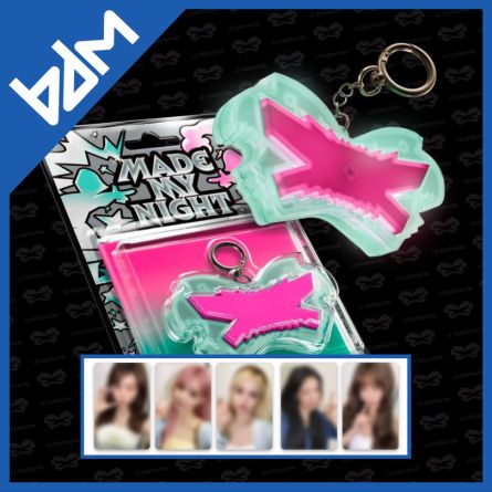 [POB BDM] LE SSERAFIM - Made My Night - Single Album Vol.2 Glow Clicker Keychain (Pink ver.)